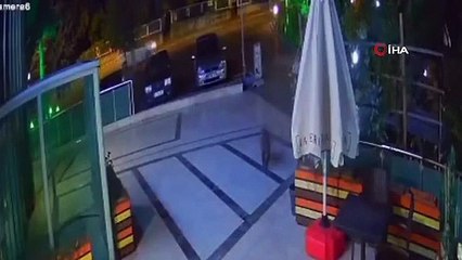 Çocuğunu ayıdan böyle kurtardı...Kafeye giren yavru ayı paniğe neden oldu