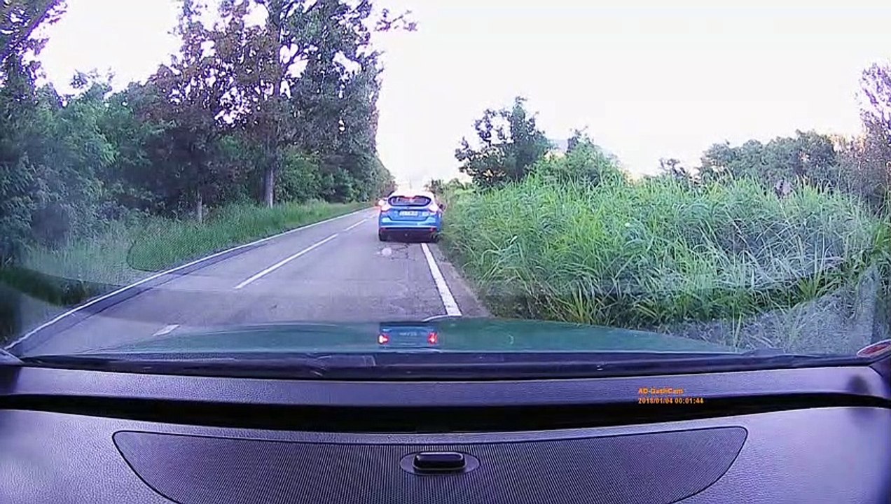 Close Call With A Passing Car