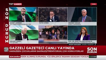 Gazzeli gazeteci Harazeen TRT Haber canlı yayınına bağlandı: Çocuklarımı sakinleştiremiyorum, çok korkuyorlar