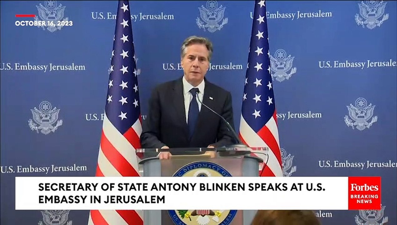 Secretary of State Antony Blinken Announces Biden Trip To Israel On Wednesday From Embassy In Jerusalem