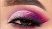 Tutorial on Applying Glittery Purple and Pink Eye Makeup