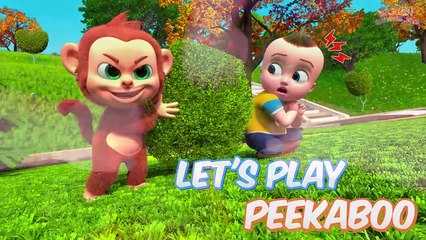 Baby Peek A Boo Playtime with Johnny, Dolly, monkey and Squirrel - Funny Show for Kids