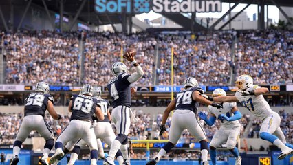 The Dallas Cowboys are in a close game with the LA Chargers