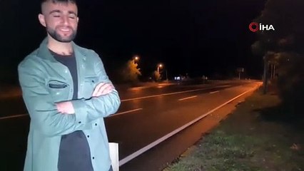 Beton bariyere çarpan otomobilin motoru yola fırladı