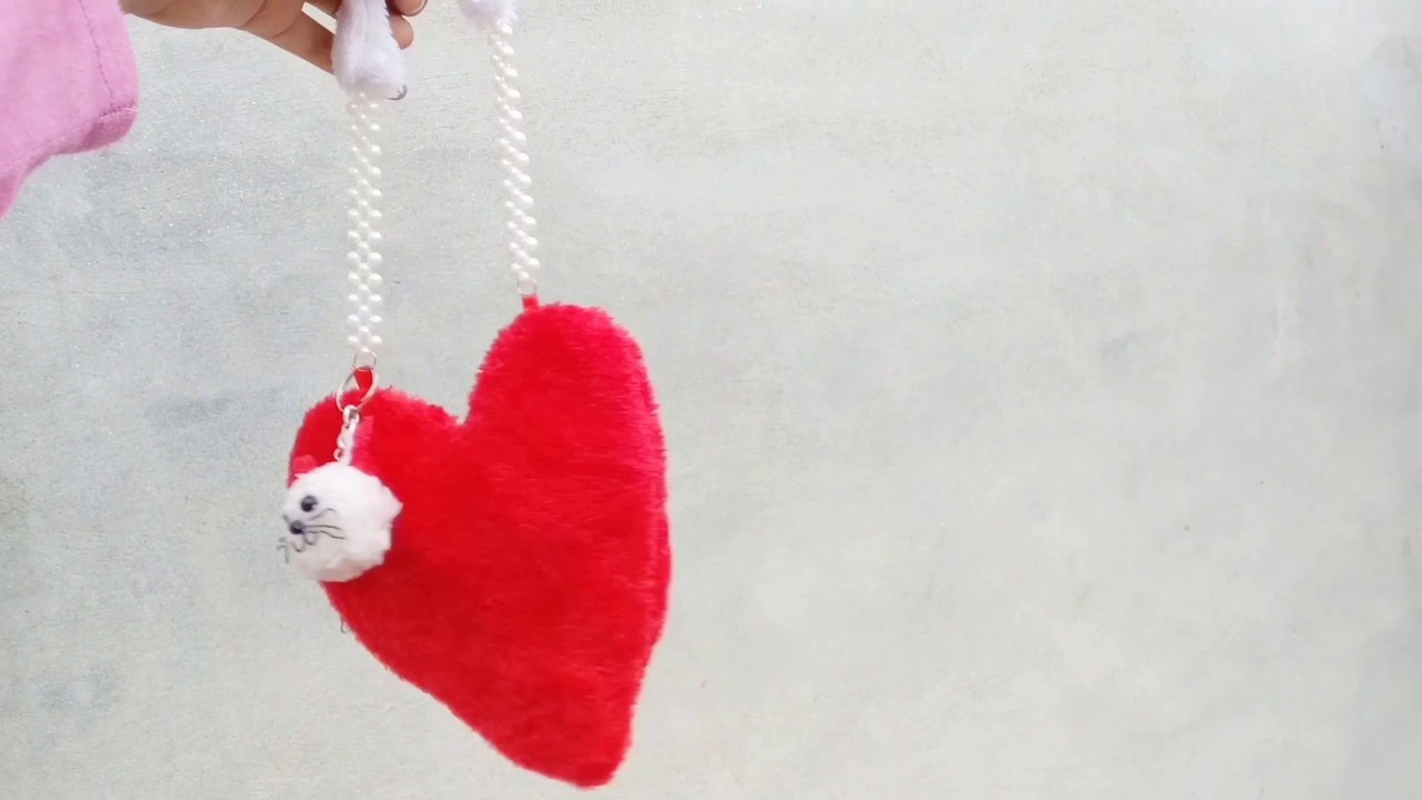 How to make Handbag at home with cloth easy diy heart purse bag
