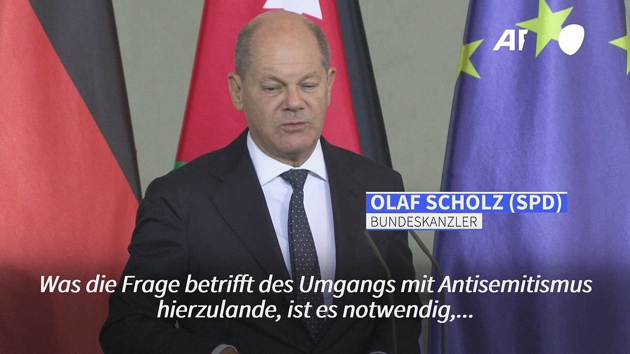 Scholz: Gesetze gegen Antisemitismus 'mit aller Strenge' umsetzen