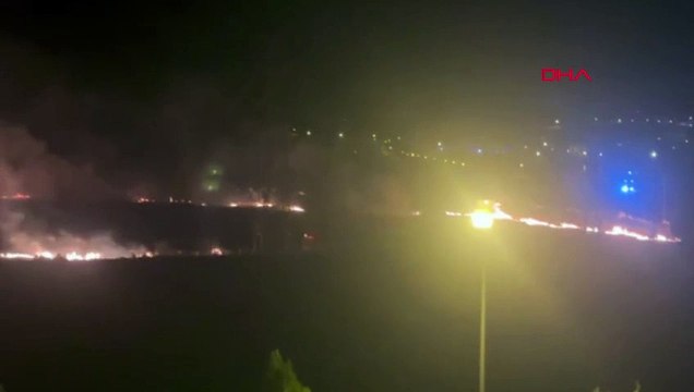 Batman'da kopan yüksek gerilim hattı teli anız yangınına neden oldu