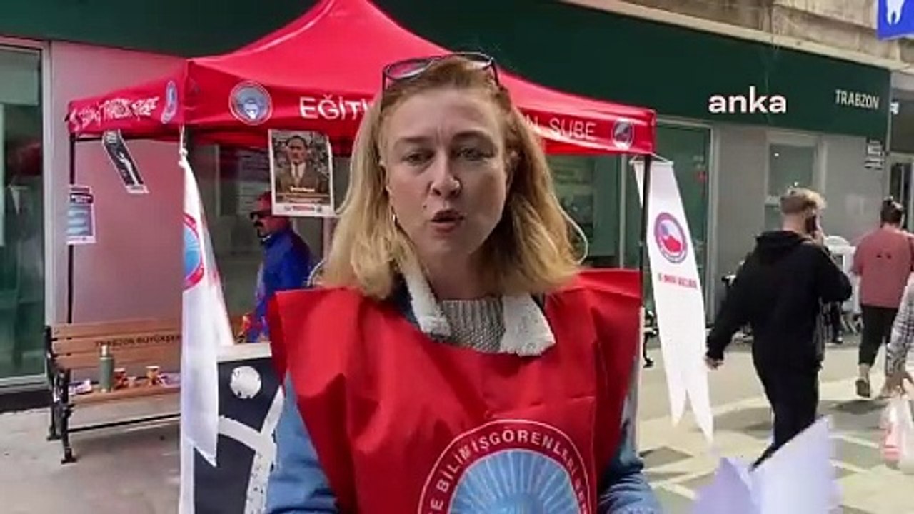 La succursale d'Eğitim-İş Trabzon a ouvert le stand « Nous ne pouvons pas nous abriter, nous ne pouvons pas gagner notre vie, nous ne pouvons pas vivre »