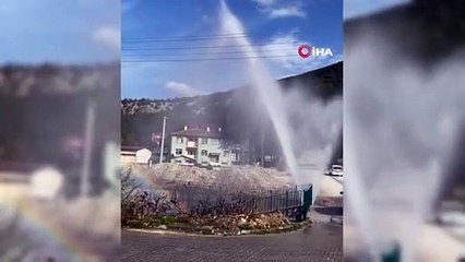 Une conduite d'eau a éclaté lors de l'exploitation du gaz naturel à Mudurnu
