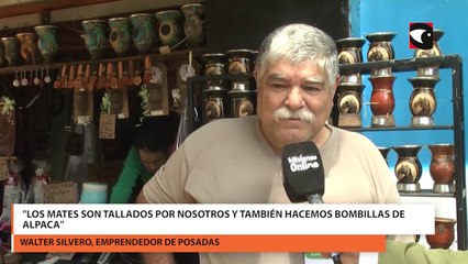 "Los mates son tallados por nosotros y también hacemos bombillas de alpaca"