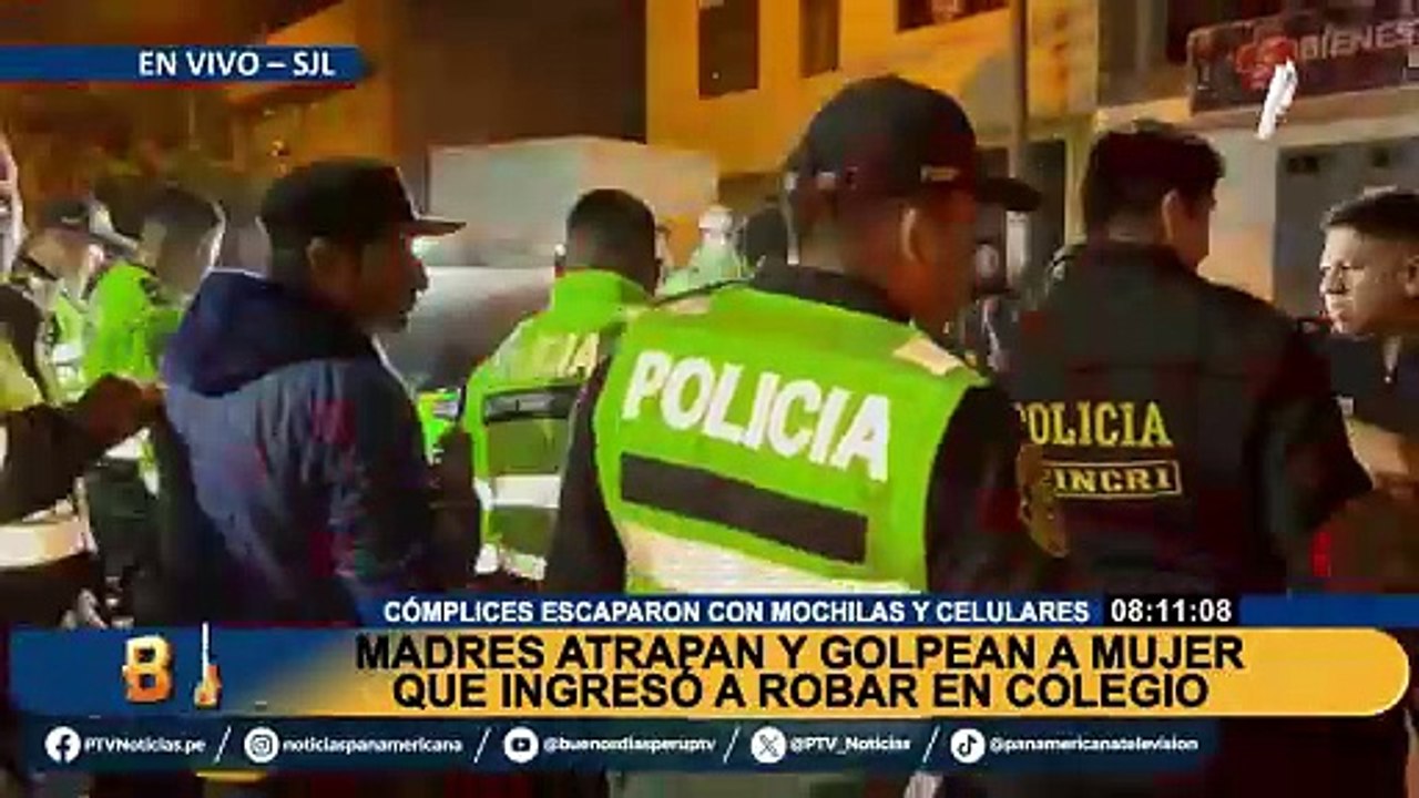 SJL: mujer recibe una golpiza por parte de madres de familia tras intentar robar en un colegio