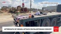 Aftermath Of Israeli Attack On Palestinian Convoy In The Gaza Strip