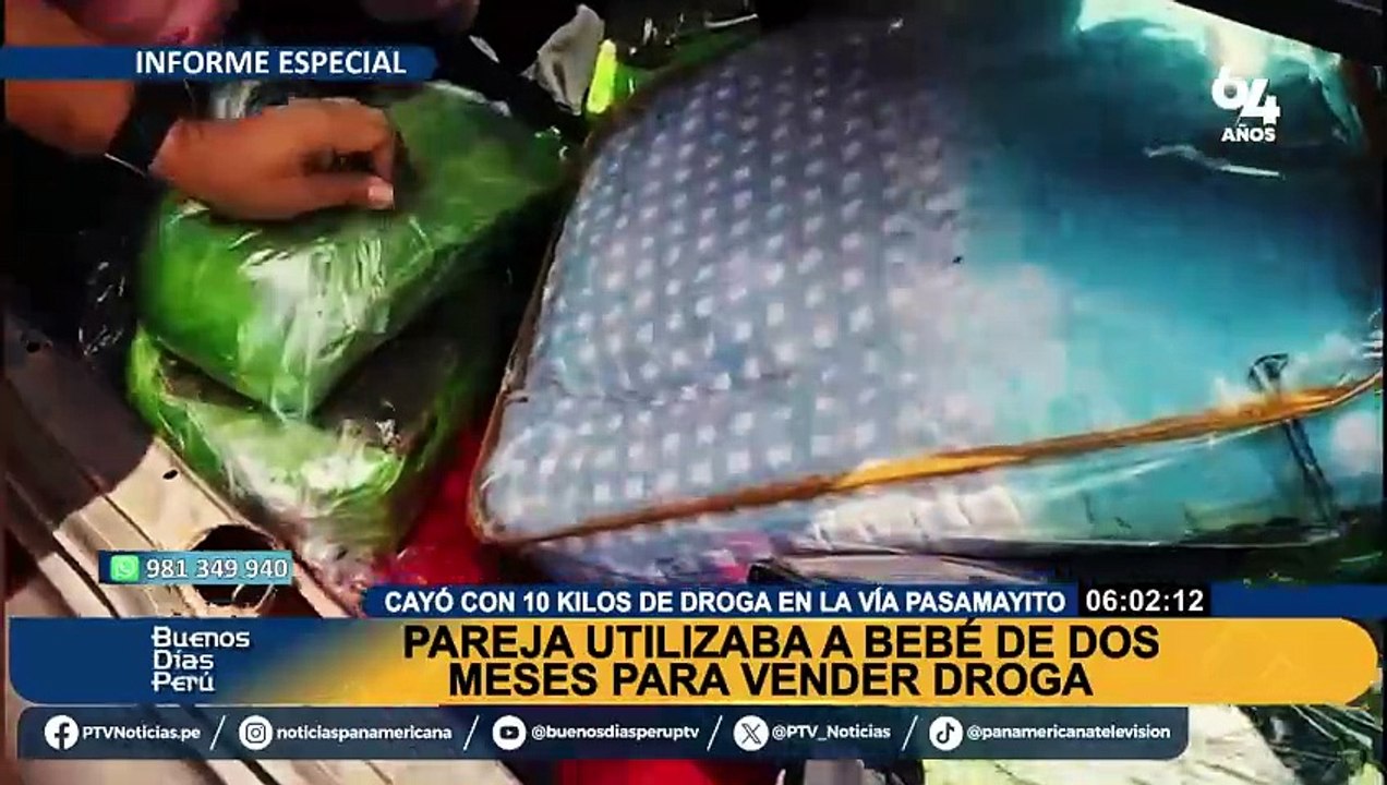 ¡Indignante! Pareja utilizaba a su bebé de 2 meses para traficar drogas en vía Pasamayito