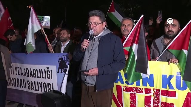 Ankara'da İsrail'in Gazze'deki hastane saldırısı protesto edildi