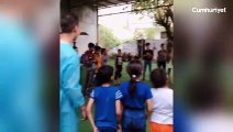 Bombalanan hastanede çekildiği iddia edilen görüntülerde oynayan çocuklar