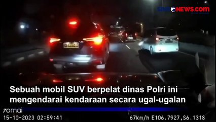 Aksi Arogan Pengendara Mobil SUV Berpelat Nomor Polri Mengancam Pengemudi Lain