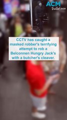 Moment armed, masked robber terrifies customers at Canberra Hungry Jack's