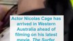 Actor Nicolas Cage arrives in Western Australia
