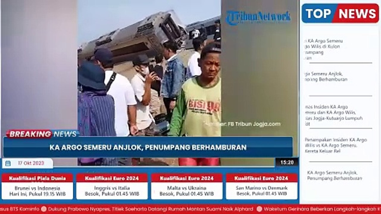KA Argo Semeru Anjlok Kemudian Diserempet KA Argo Wilis, Penumpang Panik Berhamburan