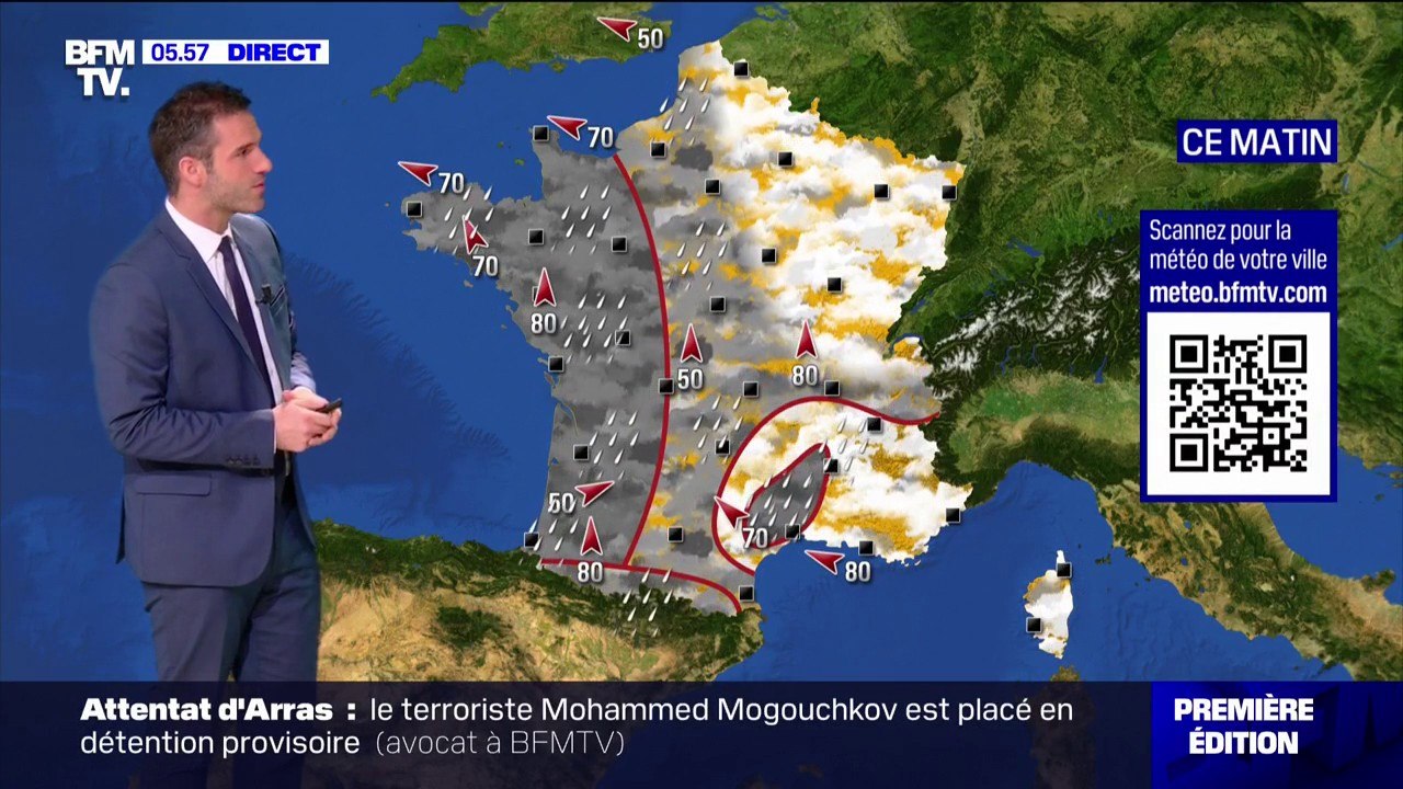 Un ciel pluvieux sur une majeure partie du pays ce mercredi, trois départements en vigilance orange en raison d'un épisode cévenol