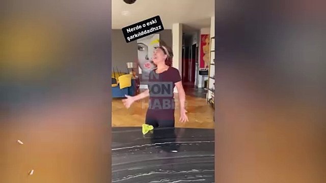 Nurgül Yeşilçay, ev temizliği yaptığı anları paylaştı