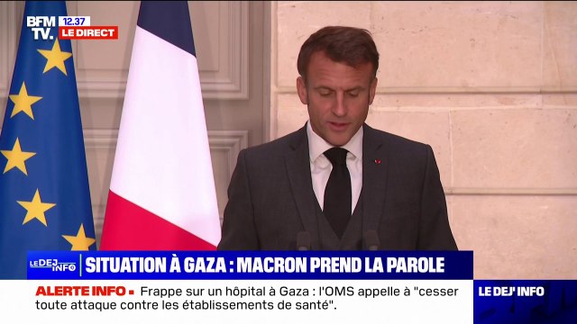 Le bombardement d'un hôpital à Gaza nous a tous profondément choqués , réagit Emmanuel Macron