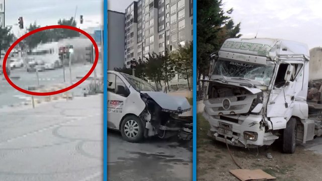Arnavutköy'de çimento kamyonu önce minibüse ardından yolcu alan İETT otobüsüne çarptı: 4 yaralı