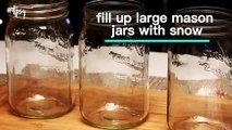 Mason Jar Winter Luminaries Are Going to Make Your Home Look Like a Winter Wonderland