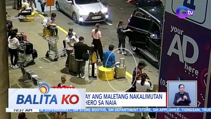 Lalaki, tinangay ang maletang nakalimutan ng isang pasahero sa NAIA | BK