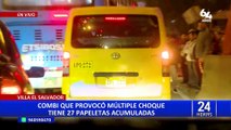 Chófer de combi que provocó accidente en Panamericana Sur tiene 27 papeletas