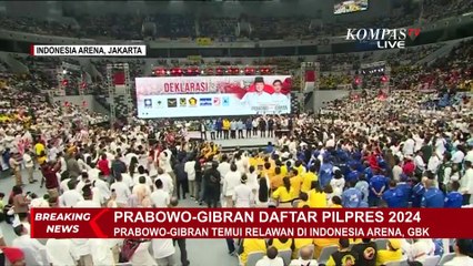 Sebelum Daftar ke KPU, Prabowo Subianto-Gibran Temui Relawan di Indonesia Arena GBK