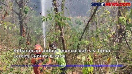 Kebakaran di Lereng Gunung Klotok Kediri, 3 Unit Mobil Damkar Dikerahkan