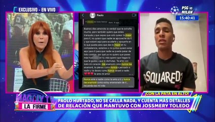 Paolo Hurtado sobre el tatuaje que se hizo Jossmery Toledo con su nombre