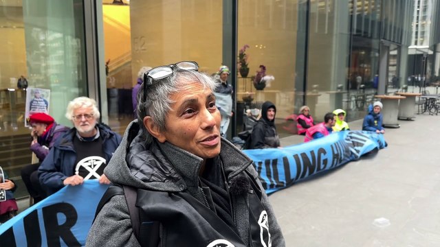 Melanie, part of Christian Climate Action, on the protests outside Lloyd's of London offices.