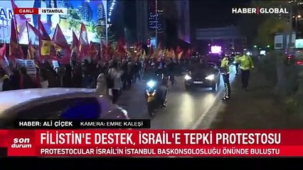 İstanbul'da Filistin'e destek, İsrail'e tepki protestosu!
