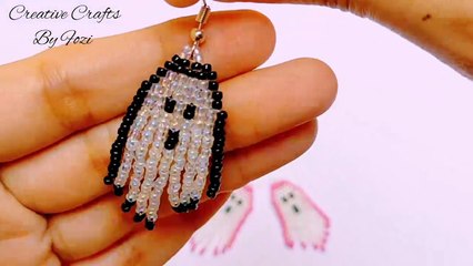 Halloween Ghost Earrings making with beads