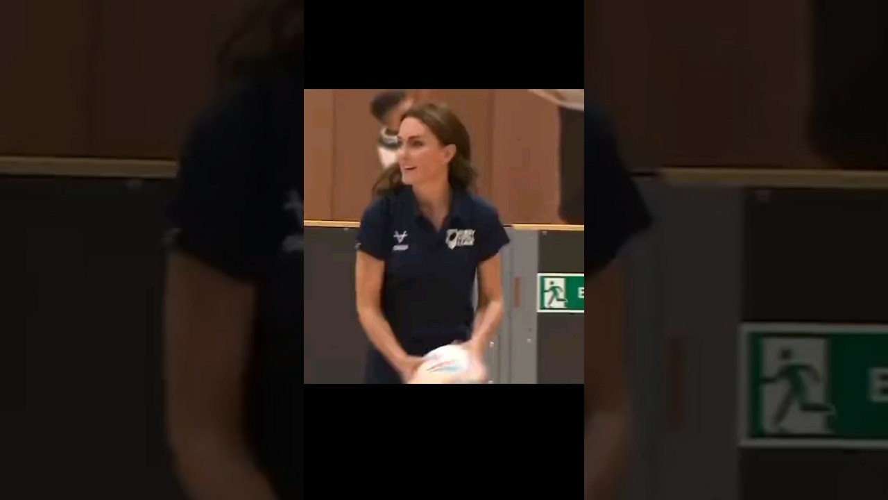 The sporty Princess of Wales in action playing rugby today.