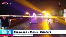 Tráiler atropella a policías que inspeccionaban pipa en la México-Querétaro