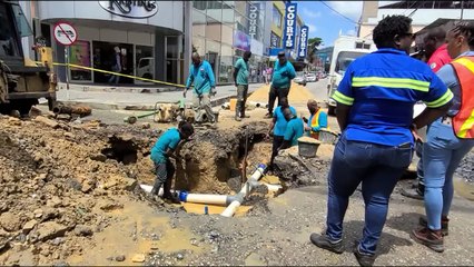 COLLAPSED INTERSECTION CAUSES TRAFFIC