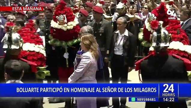 Dina Boluarte participó en homenaje al Señor de los Milagros
