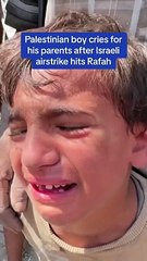 A Palestinain Child Crying For His Parents After Israel Brutal Bombing