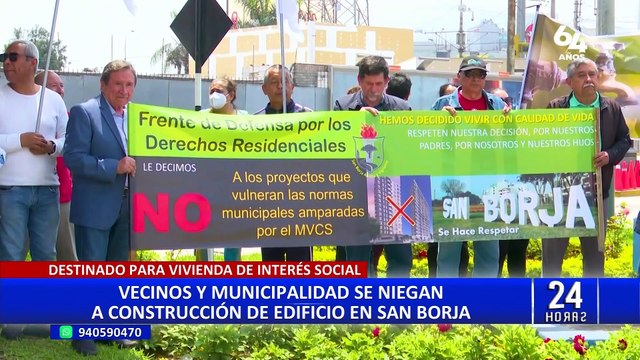 San Borja: vecinos se oponen a construcción de edificio de 30 pisos