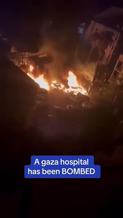 BREAKING- A hospital in Gaza has been bombed by an airstrike, killing more than 500 people, the Gazan health ministry reported. #fyp #gaza #explosion #heartbreaking #airstrike #breakingnews #israel