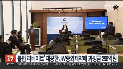 '불법 리베이트' 제공한 JW중외제약에 과징금 298억원