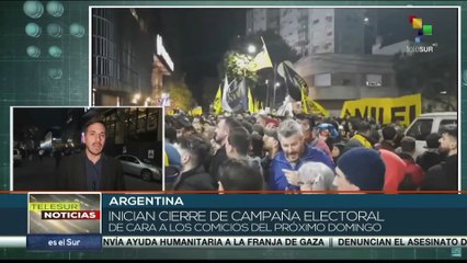 Candidato presidencial argentino Javier Milei celebró cierre de campaña electoral