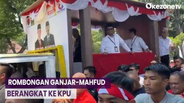 Ganjar-Mahfud Berangkat ke KPU, Disambut Antusias Simpatisan