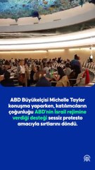 ABD Büyükelçisi konuşurken sırtlarını döndüler