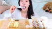 ASMR MUKBANG| White&Transparent Desserts(Jelly noodles, Ice cream, Chocolate, Kyoho Jelly).