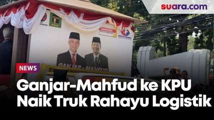 Ganjar-Mahfud ke KPU Naik Truk Rahayu Logistik