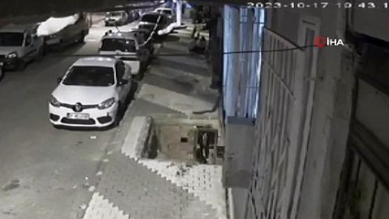 Arnavutköy'de alkollü adamın ilginç düşüş anları